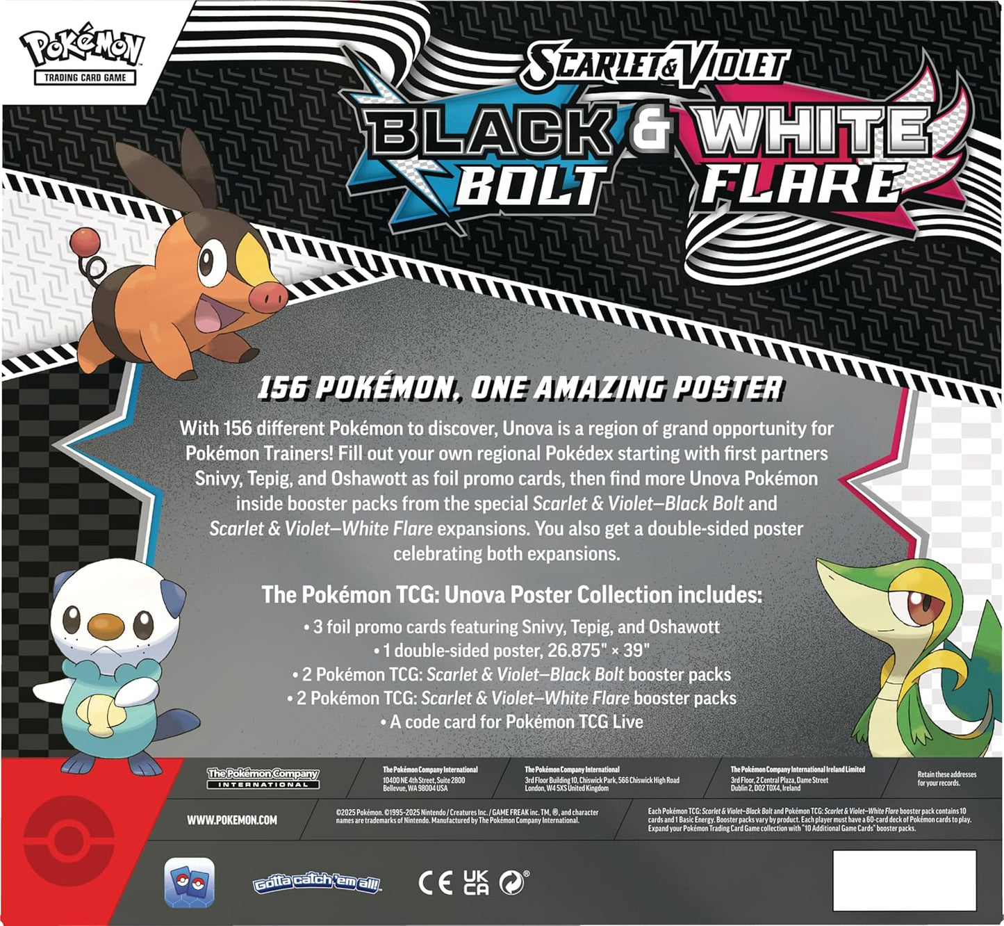 Pokémon TCG: Scarlet & Violet - Black Bolt & White Flare - Unova Poster Collection - Inglés - Cherisaur Store