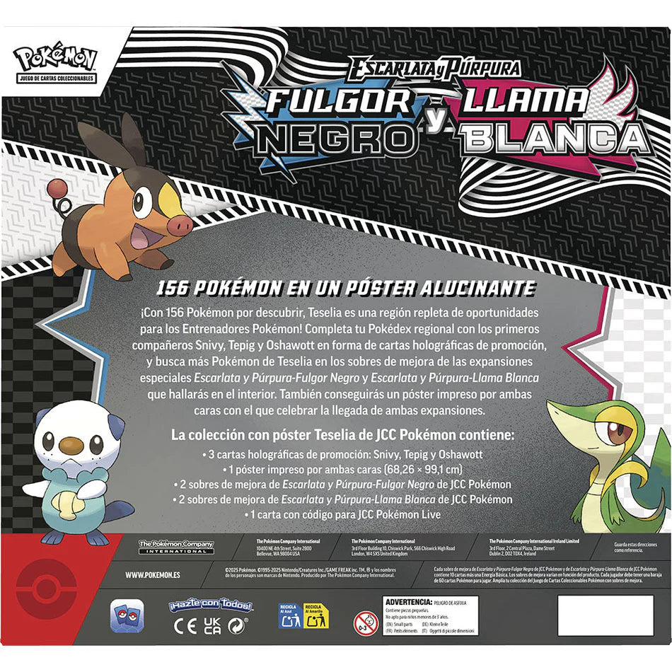 Pokémon JJC: Scarlet & Violet - Fulgor Negro & Llama Blanca - Unova Coleccion con Poster - Español - Cherisaur Store