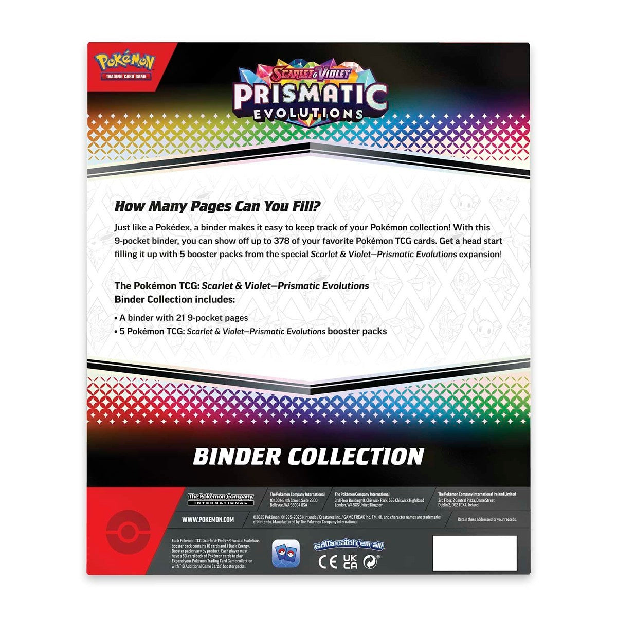 Pokémon TCG: Scarlet & Violet - Prismatic Evolutions - Binder Collection - Inglés - Cherisaur Store