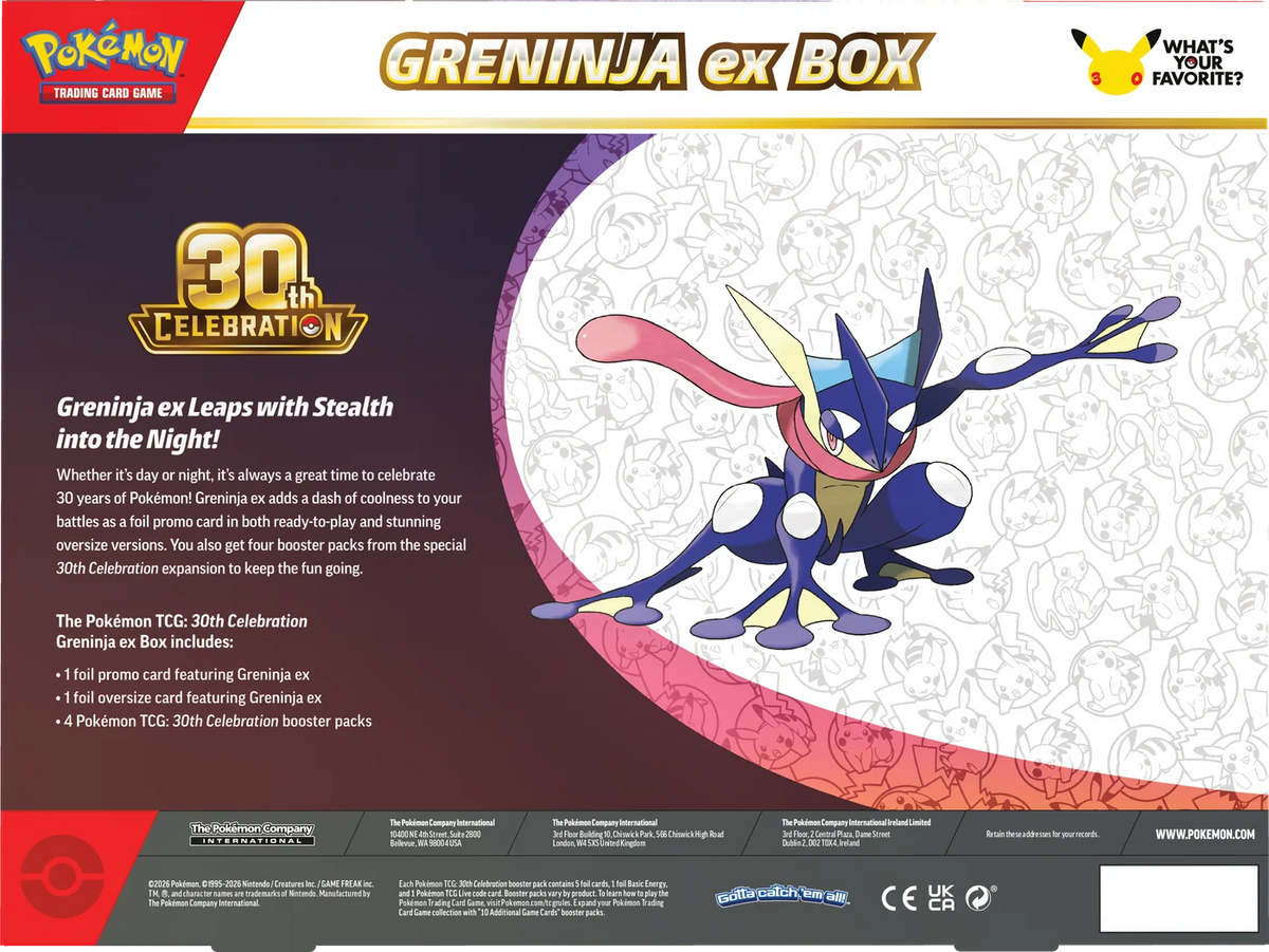 Pokémon TCG: 30th Celebration - Sylveon ex Box & Greninja ex Box (Modelo Al Azar) - Ingles - Cherisaur Store