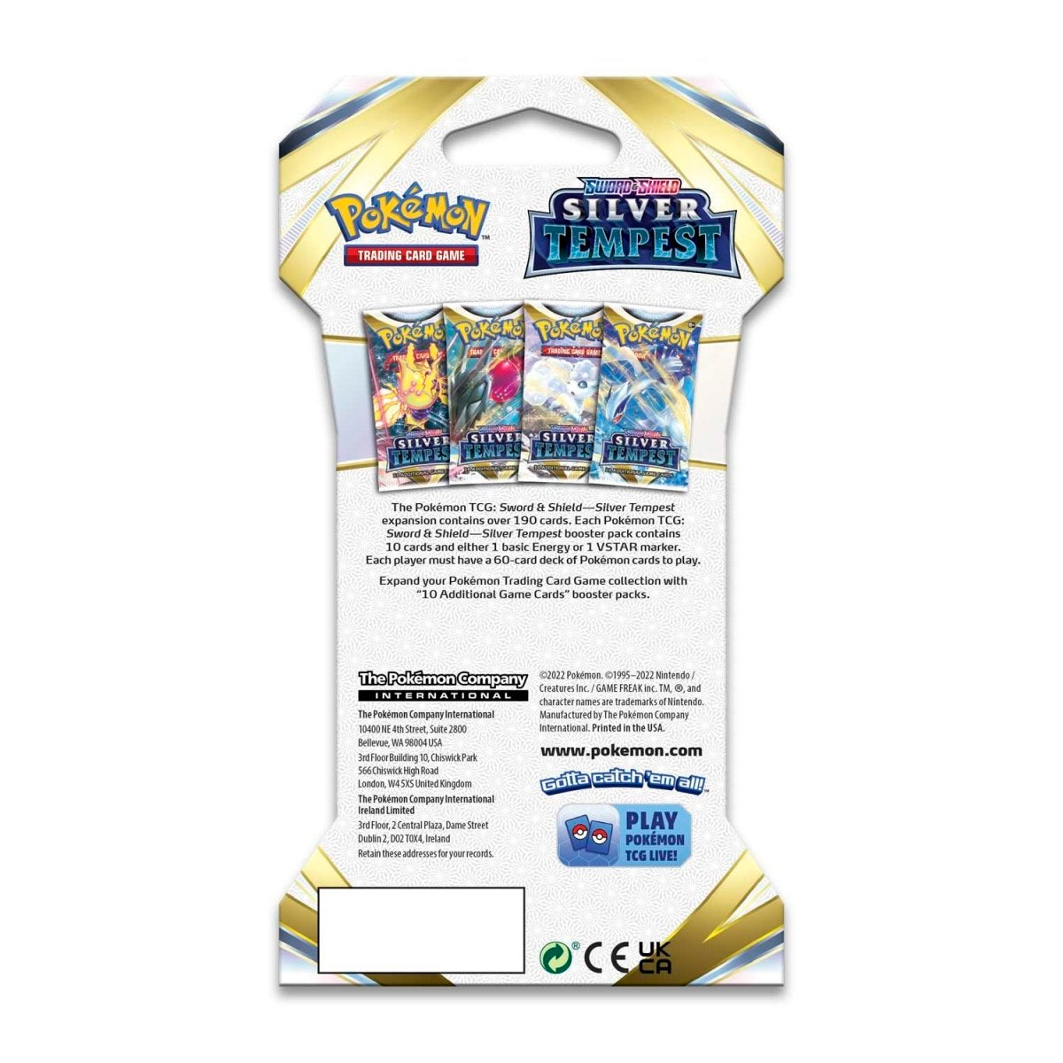Pokémon TCG: Sword & Shield - Silver Tempest - Sleeved Booster Pack - Inglés - Cherisaur Store