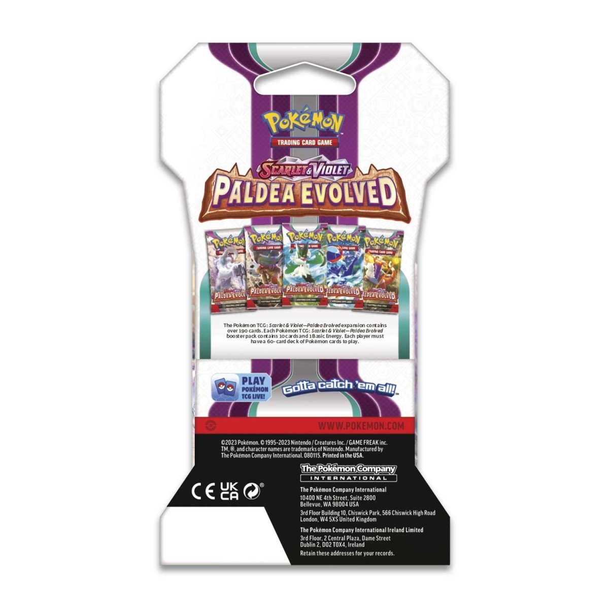 Pokémon TCG: Scarlet & Violet - Paldea Evolved - Sleeved Booster Pack - Inglés - Cherisaur Store