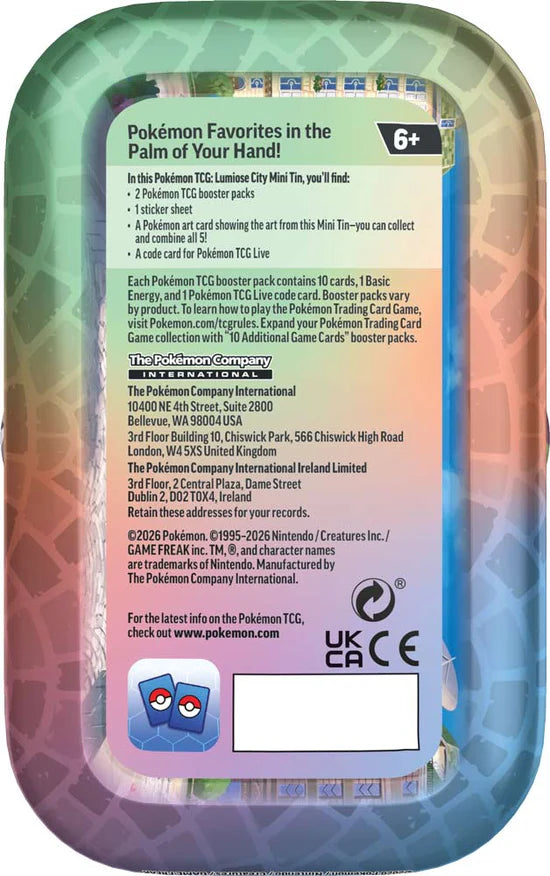 Pokémon TCG: Mega Evolution - Display de 10 Lumious City Mini Tins - Inglés - Cherisaur Store