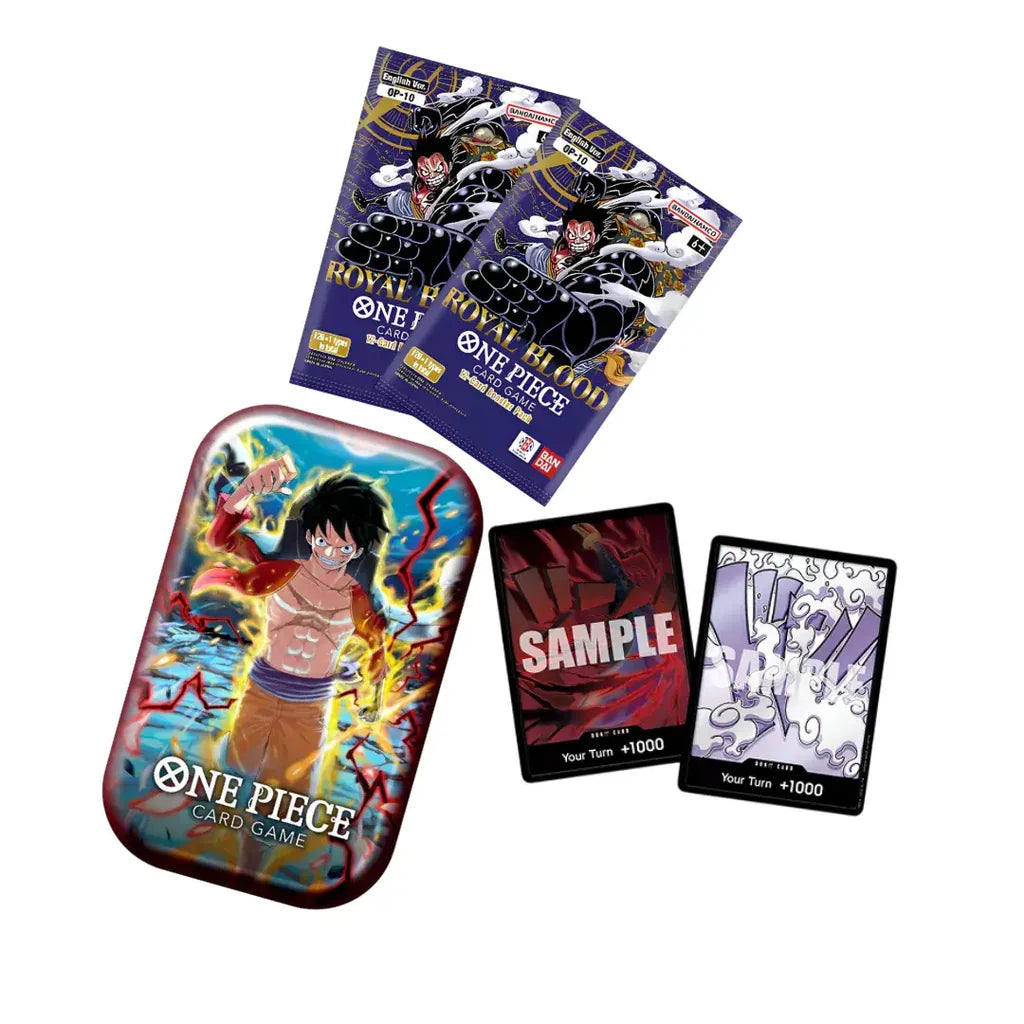 One Piece Card Game - TS-01 - Tin Pack Set Vol. 1 (Diseño aleatorio) - 2 Booster Packs - Inglés - Cherisaur Store