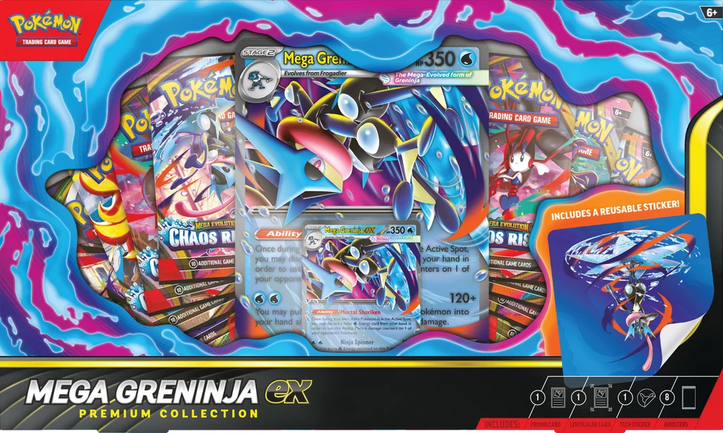 Pokémon TCG: Mega Evolution - Mega Greninja EX - Premium Collection - Ingles - Cherisaur Store