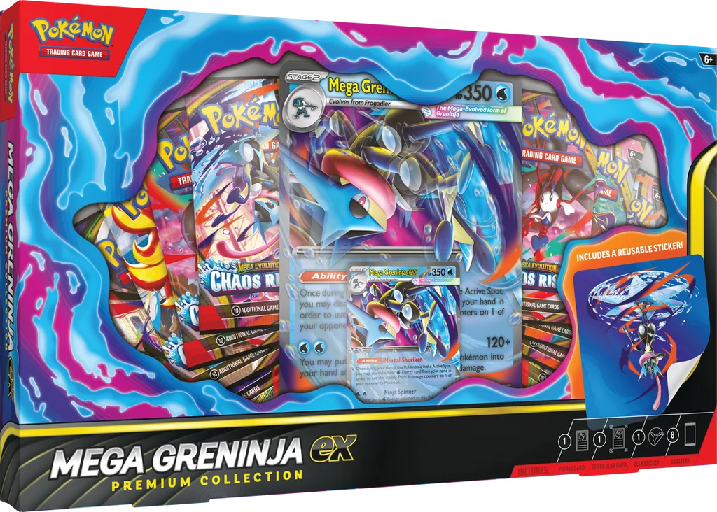 Pokémon TCG: Mega Evolution - Mega Greninja EX - Premium Collection - Ingles - Cherisaur Store