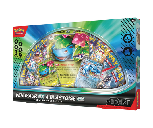 Pokémon TCG: Scarlet & Violet - Venusaur EX & Blastoise EX - Premium Collection - Inglés - Cherisaur Store