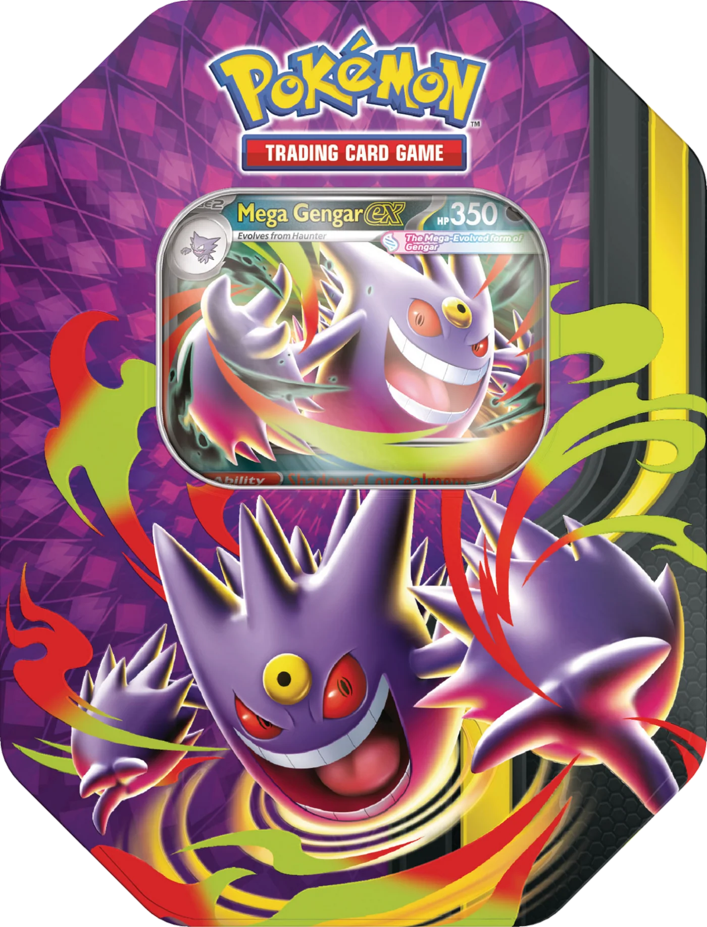 Pokémon JCC: Mega Moonlit Tin Mega Gengar EX & Mega Clefable EX - Español - Cherisaur Store