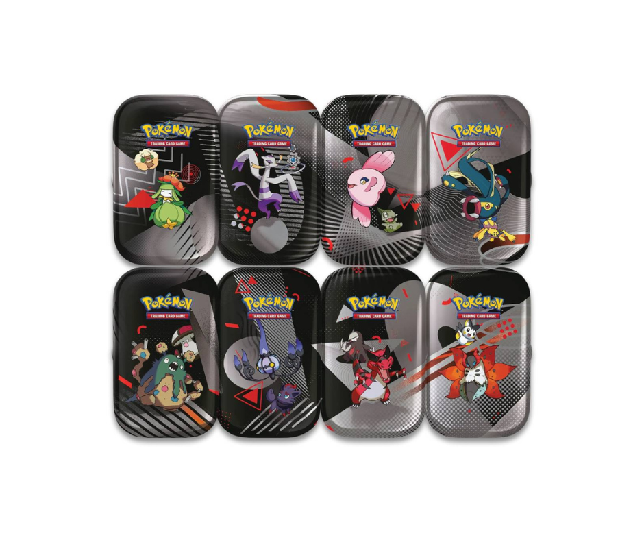 Pokémon TCG: Scarlet & Violet - Black Bolt & White Flare - Display de 8 Unova Mini Tins - Inglés - Cherisaur Store