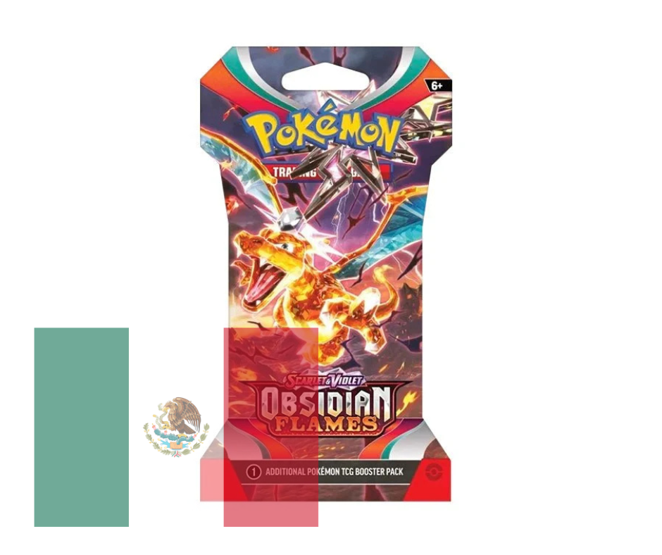 Pokémon JCC: Escarlata & Purpura - Llamas  Obsidianas - Sleeved Booster Pack - Español - Cherisaur Store