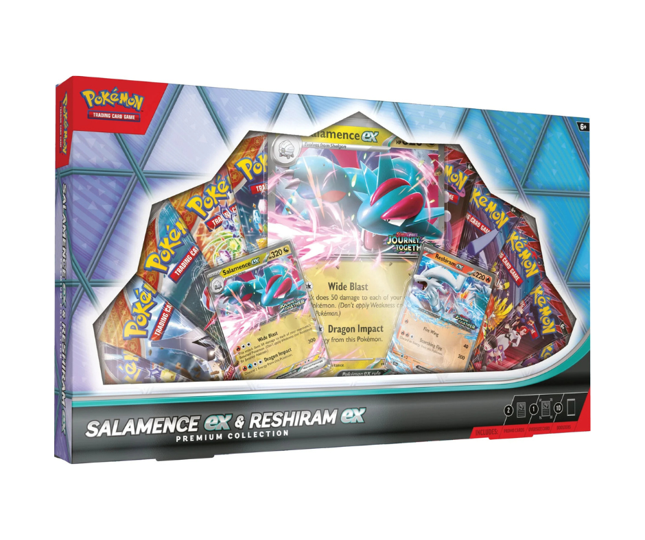 Pokémon TCG: Scarlet & Violet - Salamance EX & Reshiram EX - Premium Collection - Inglés - Cherisaur Store