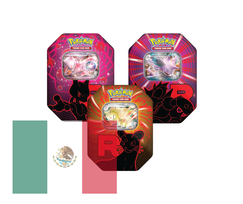 Pokémon JCC: Escarlata & Purpura - Tin Team Rocket Trio - Español - Cherisaur Store