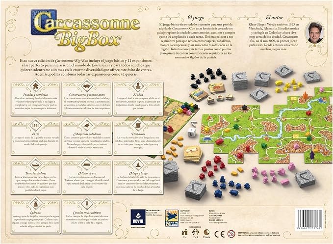 DEVIR - Carcassonne Big Box - Español - Cherisaur Store