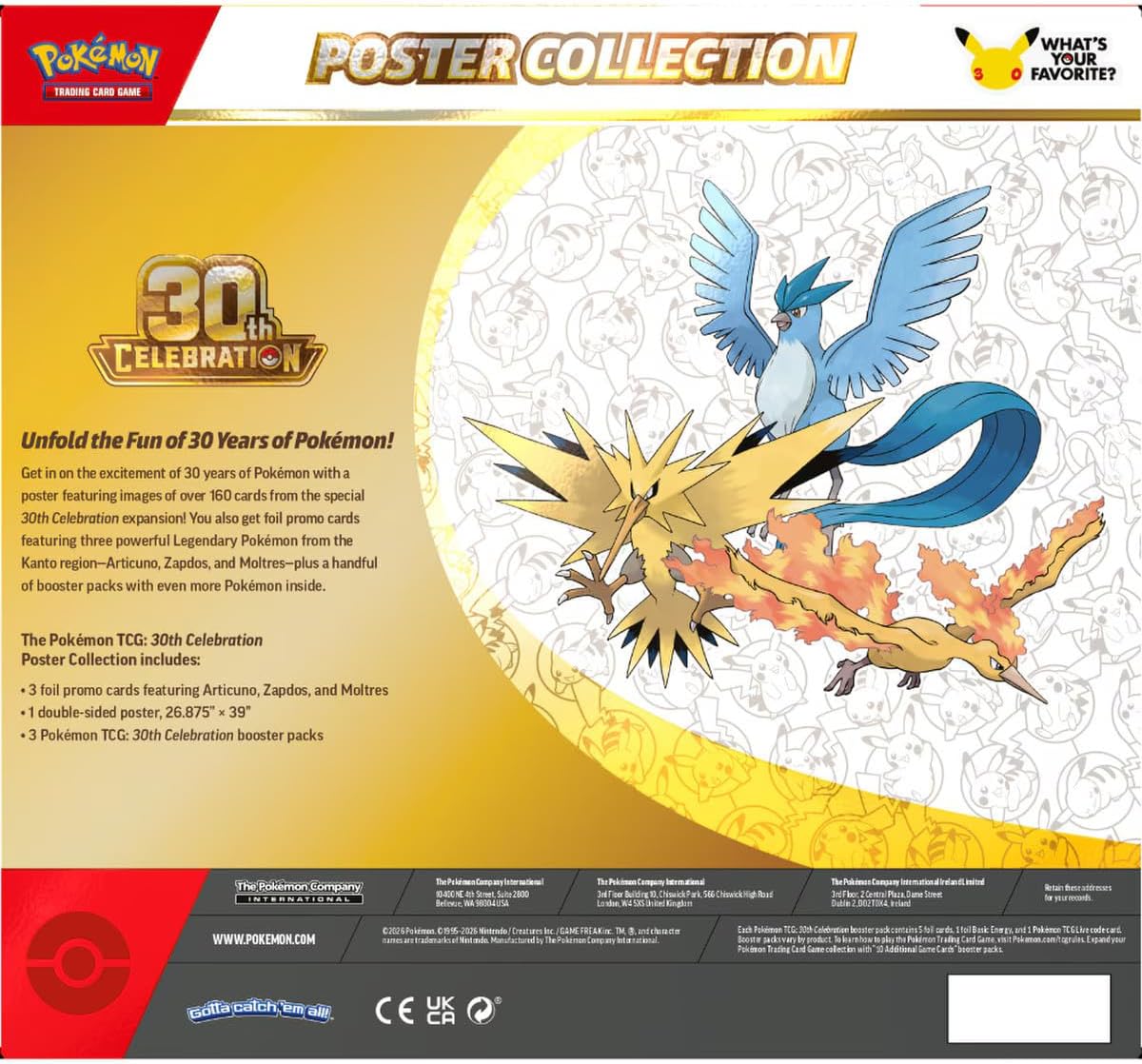 Pokémon TCG: Mega Evolucion -  30th Celebration Poster Collection - Español - Cherisaur Store
