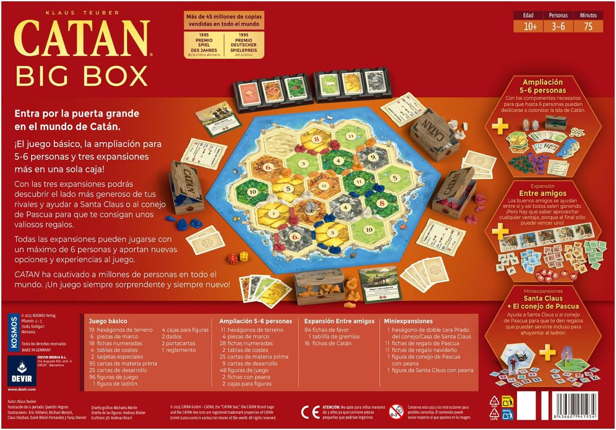 DEVIR - Catan El Juego Big Box - Español - Cherisaur Store