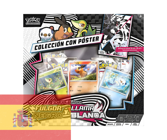 Pokémon JJC: Scarlet & Violet - Fulgor Negro & Llama Blanca - Unova Coleccion con Poster - Español - Cherisaur Store