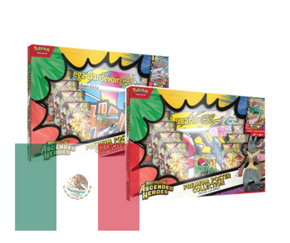 Pokémon TCG: Mega Evolution—Ascended Heroes Premium Poster Collection—Mega Lucario - Mega Gardevoir (aleatorio) - Español - Cherisaur Store