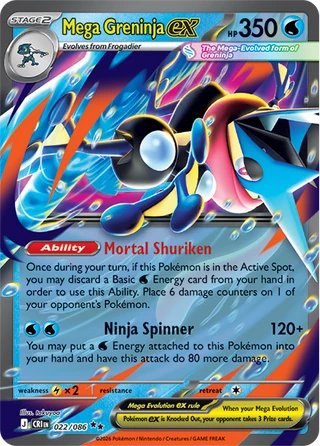 Pokémon TCG: Mega Evolution - Mega Greninja EX - Premium Collection - Ingles - Cherisaur Store
