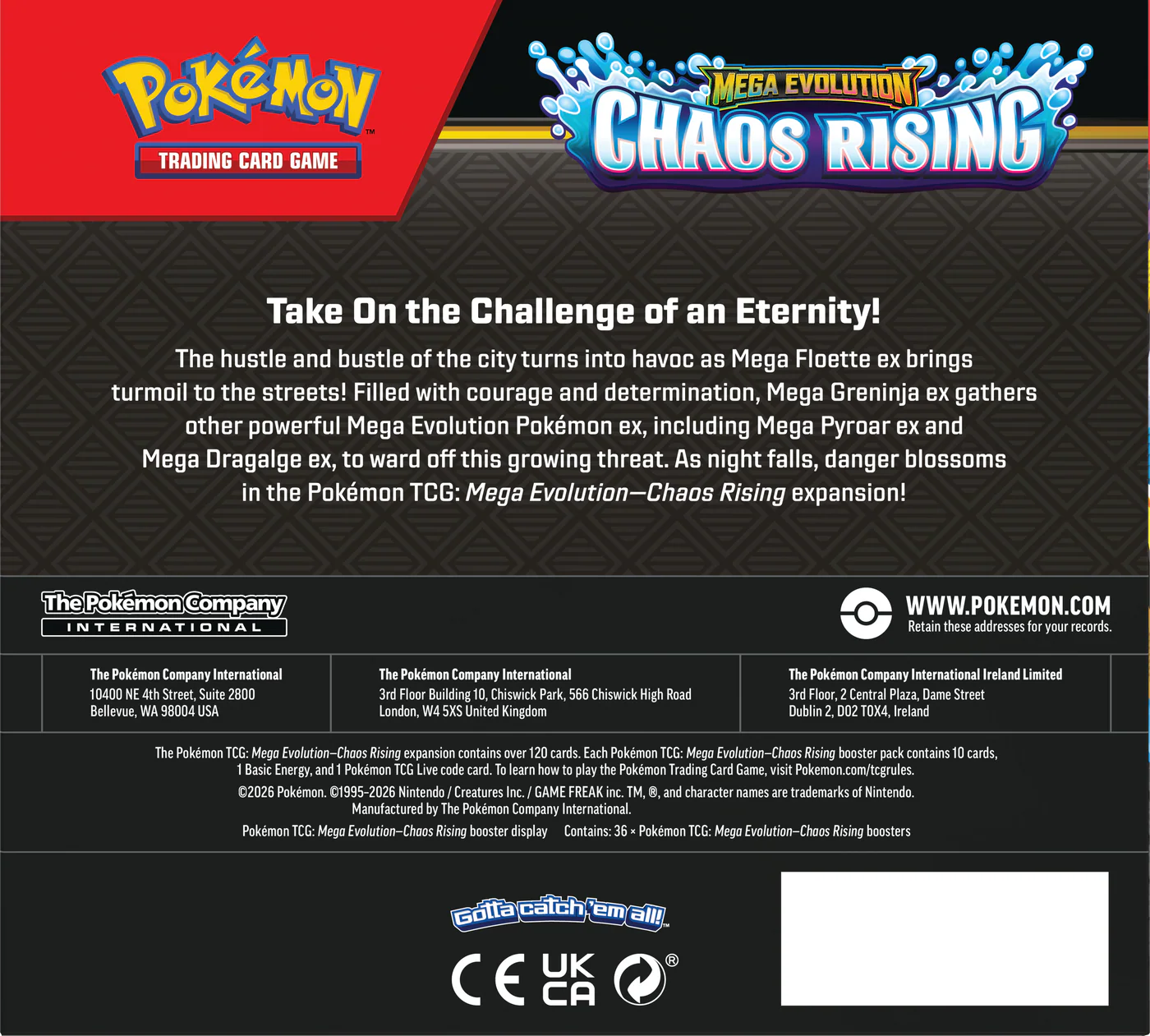 Pokémon TCG: Mega Evolution - Chaos Rising - Booster Box - Ingles - Cherisaur Store