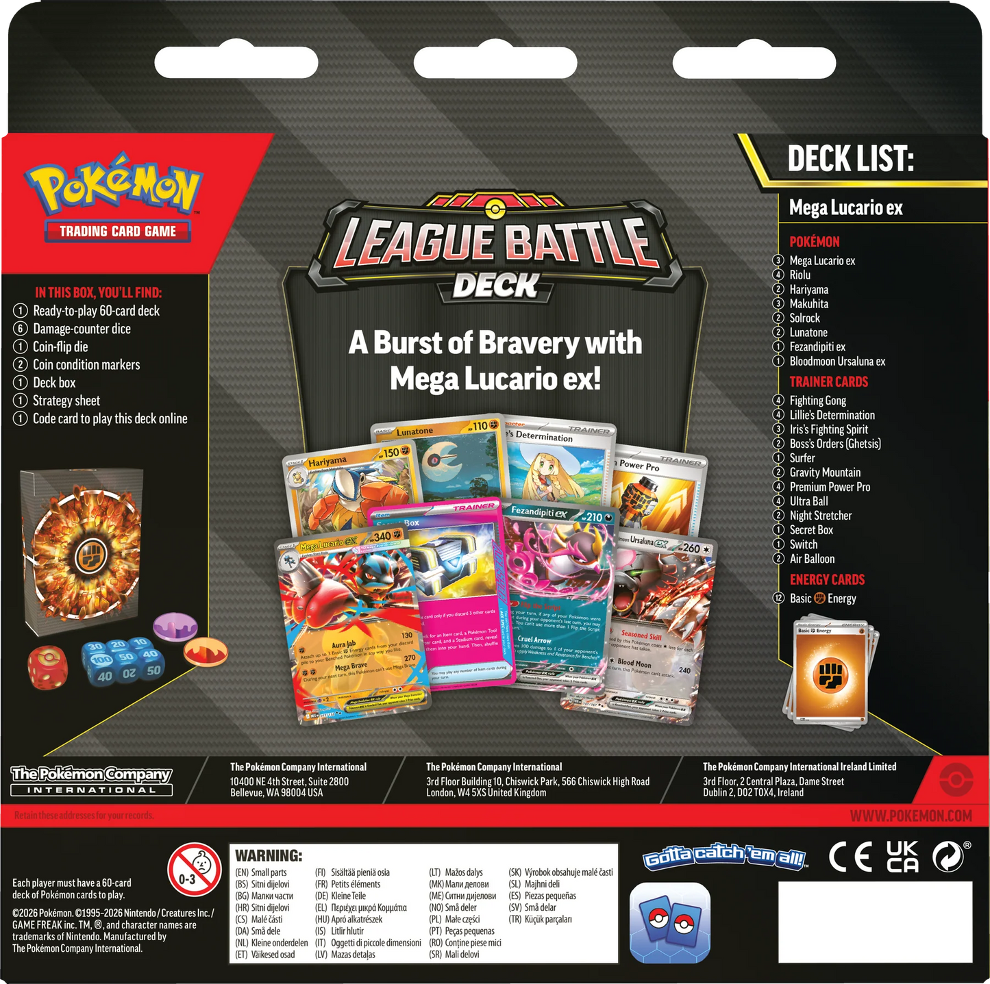 Pokémon TCG: Mega Evolution - League Battle Deck - Mega Lucario EX - Ingles - Cherisaur Store