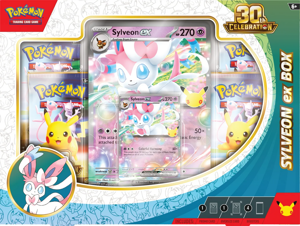 Pokémon TCG: 30th Celebration - Sylveon ex Box & Greninja ex Box (Modelo Al Azar) - Ingles - Cherisaur Store