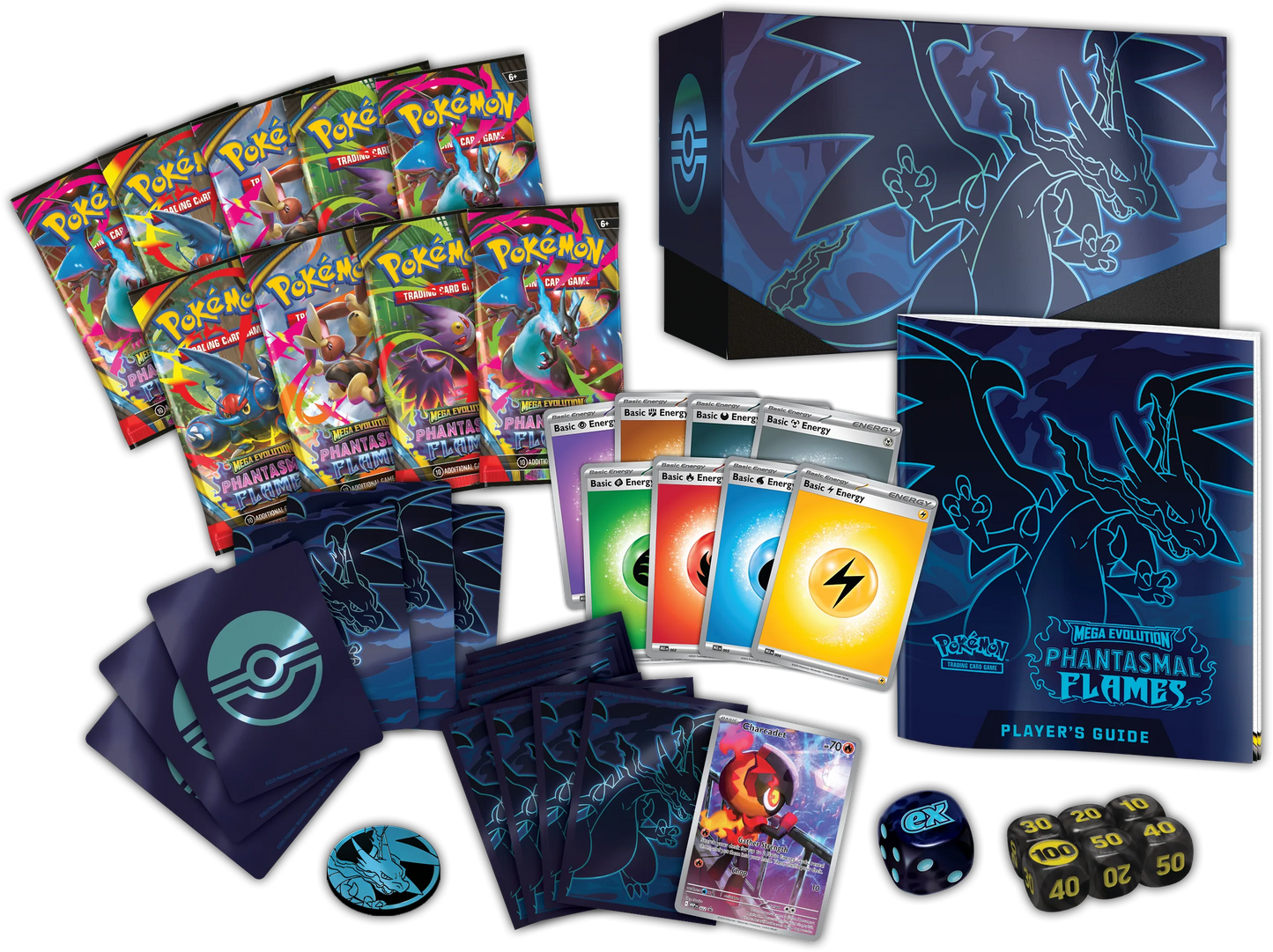 Pokémon TCG: Mega Evolution - Phantasmal Flames - Elite Trainer Box - Inglés - Cherisaur Store