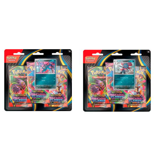 Pokémon TCG: Mega Evolution - Phantasmal Flames - Three-Booster Blister (promo al azar) - Inglés - Cherisaur Store