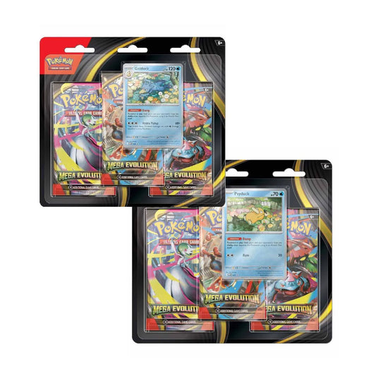 Pokémon TCG: Mega Evolution - Three Pack Blister (Carta Promo al azar) - Inglés - Cherisaur Store