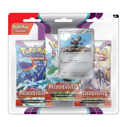 Pokémon TCG: Scarlet & Violet - Paldea Evolved - Three-Booster Blister (promo al azar) - Inglés - Cherisaur Store