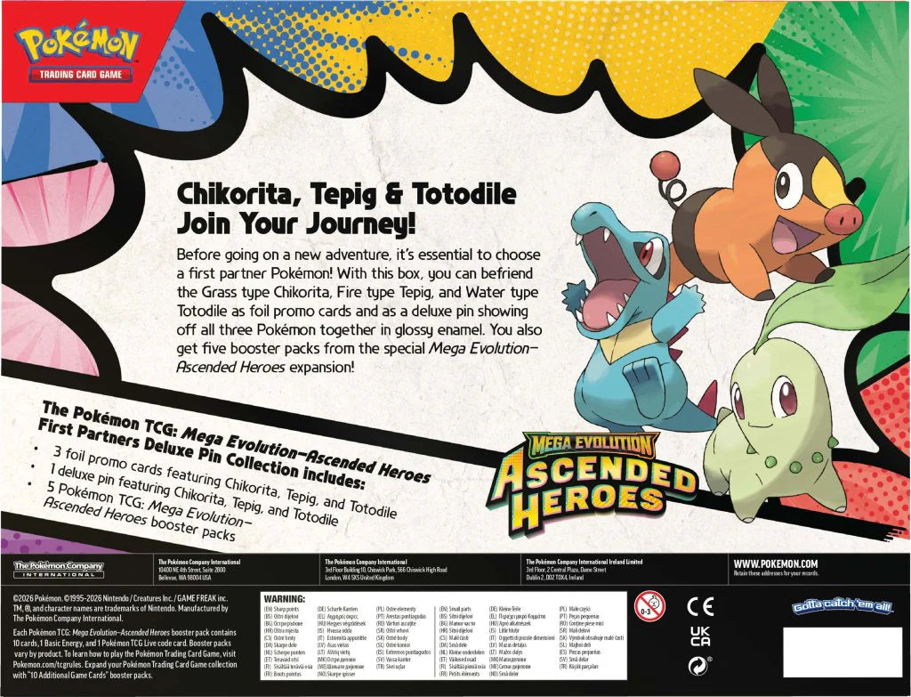 Pokémon TCG: Mega Evolution—Ascended Heroes First Partners Deluxe Pin Collection - Ingles - Cherisaur Store