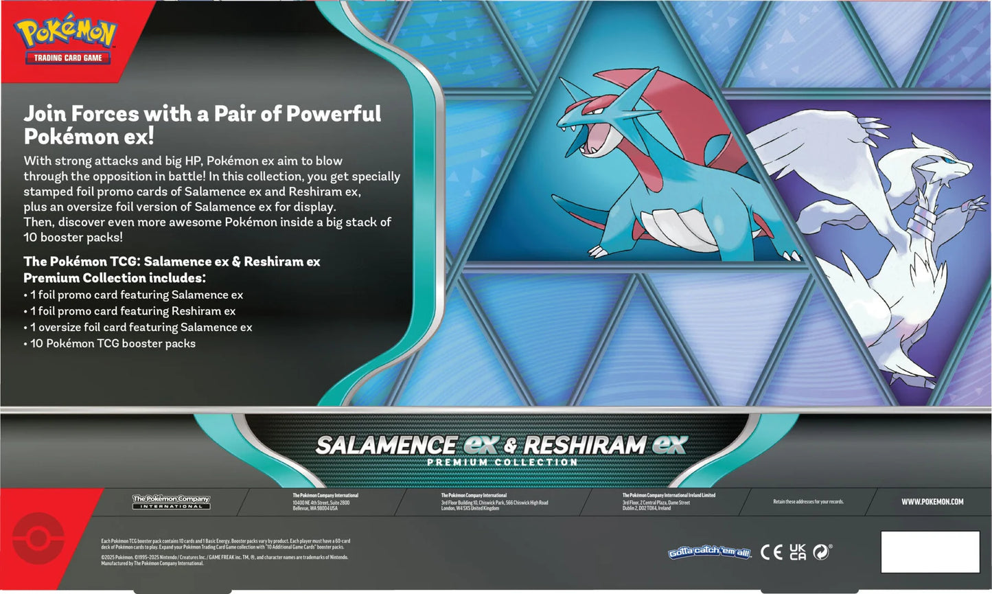 Pokémon TCG: Scarlet & Violet - Salamance EX & Reshiram EX - Premium Collection - Inglés - Cherisaur Store