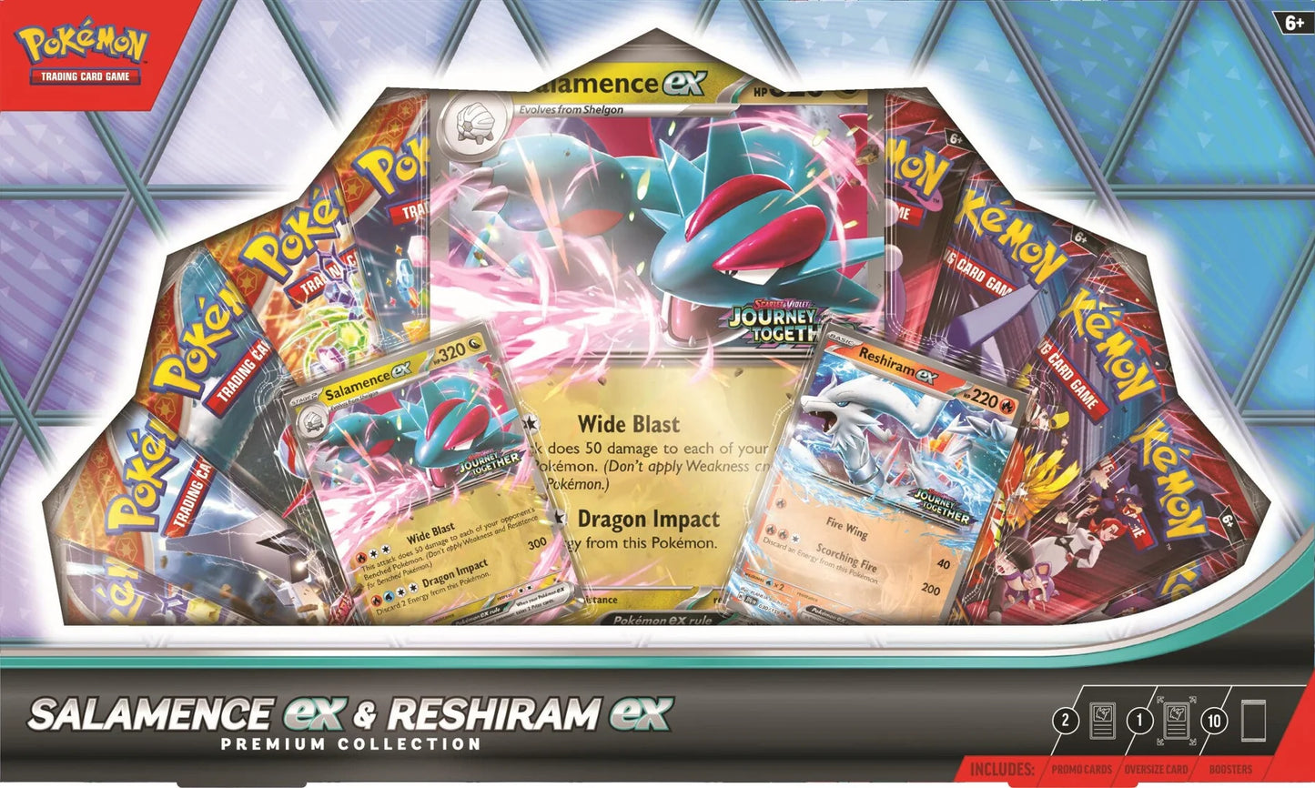 Pokémon TCG: Scarlet & Violet - Salamance EX & Reshiram EX - Premium Collection - Inglés - Cherisaur Store