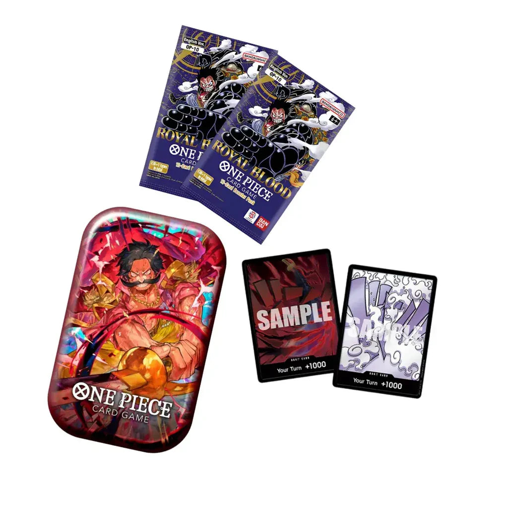 One Piece Card Game - TS-01 - Tin Pack Set Vol. 1 (Diseño aleatorio) - 2 Booster Packs - Inglés - Cherisaur Store