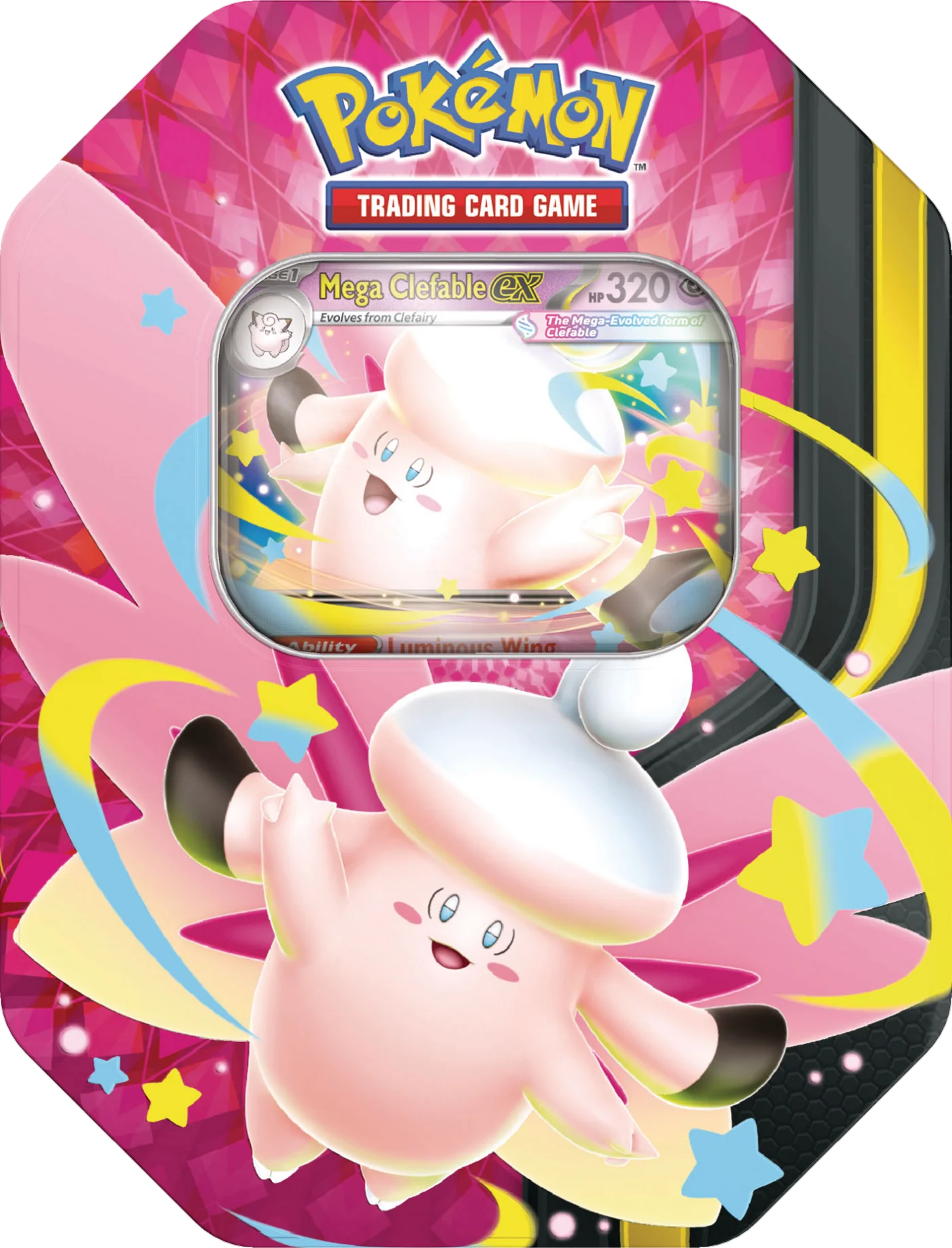Pokémon JCC: Mega Moonlit Tin Mega Gengar EX & Mega Clefable EX - Español - Cherisaur Store